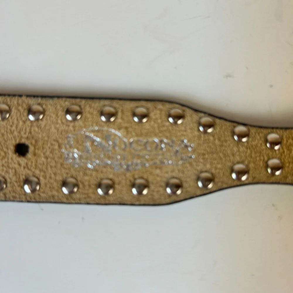 Nocona Belt Girls 26 Western Zebra Calfskin Bling Rhinestone Big Buckle Rodeo